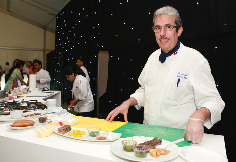 Radisson's Uwe Micheel conducts a cooking demonstration at Taste of Dubai. Radisson's Uwe Micheel conducts a cooking demonstration at Taste of Dubai.