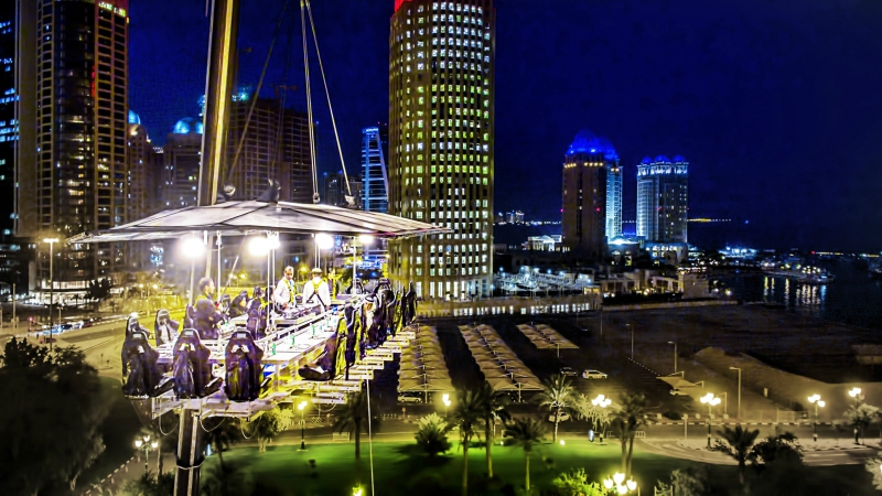 Four Seasons Doha is offering the "Dining in the Sky" exoerience until April 8, 2017. Four Seasons Doha is offering the "Dining in the Sky" exoerience until April 8, 2017.