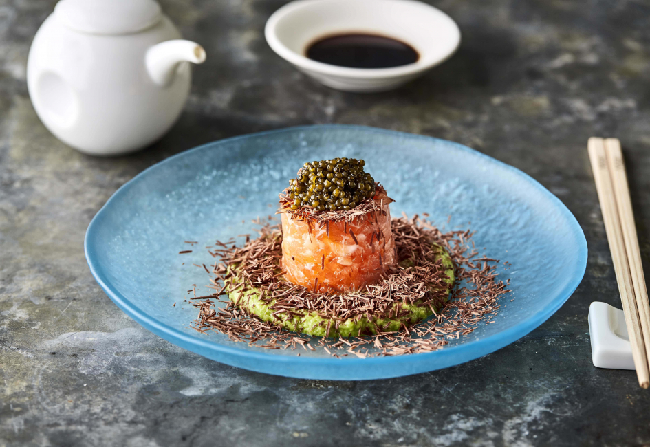 Salmon tartare with avocado and Peruvian illanka chocolate. Salmon tartare with avocado and Peruvian illanka chocolate.