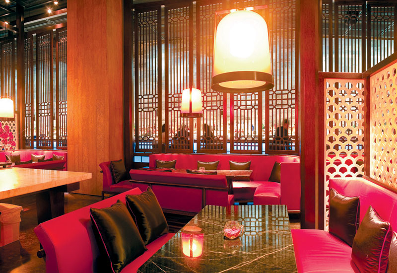 LIANG LIANG: Designed specifically for Abu Dhabi Hakkasan, the Liang Liang lounge area is a cage surrounded by wooden panels and marble patterns. Gill LIANG LIANG: Designed specifically for Abu Dhabi Hakkasan, the Liang Liang lounge area is a cage surrounded by wooden panels and marble patterns. Gill