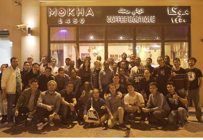 The competitors outside Mokha 1450 on Al Wasl Road The competitors outside Mokha 1450 on Al Wasl Road