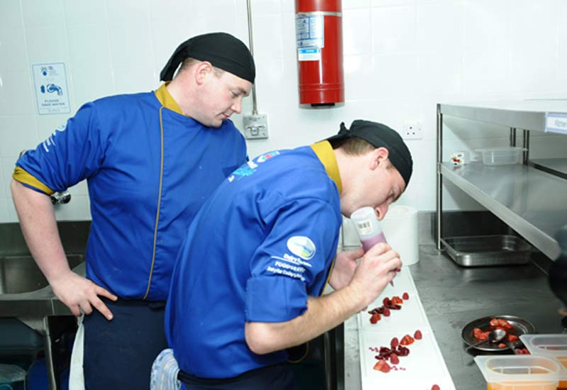 Winning chefs Edward Mair (L) and Jay Williams (R) prepare their final dish of the competition. Winning chefs Edward Mair (L) and Jay Williams (R) prepare their final dish of the competition.