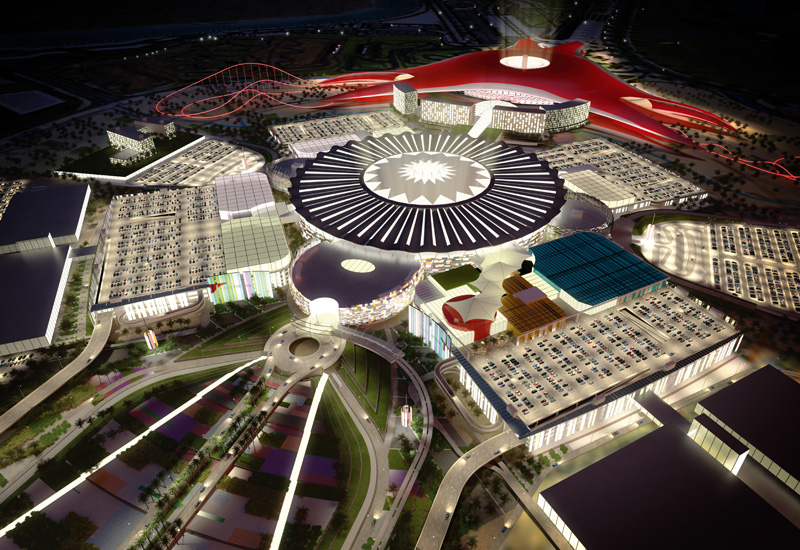 Most of the Ferrari World theme park will be covered to shelter visitors from the hot summer climate Most of the Ferrari World theme park will be covered to shelter visitors from the hot summer climate