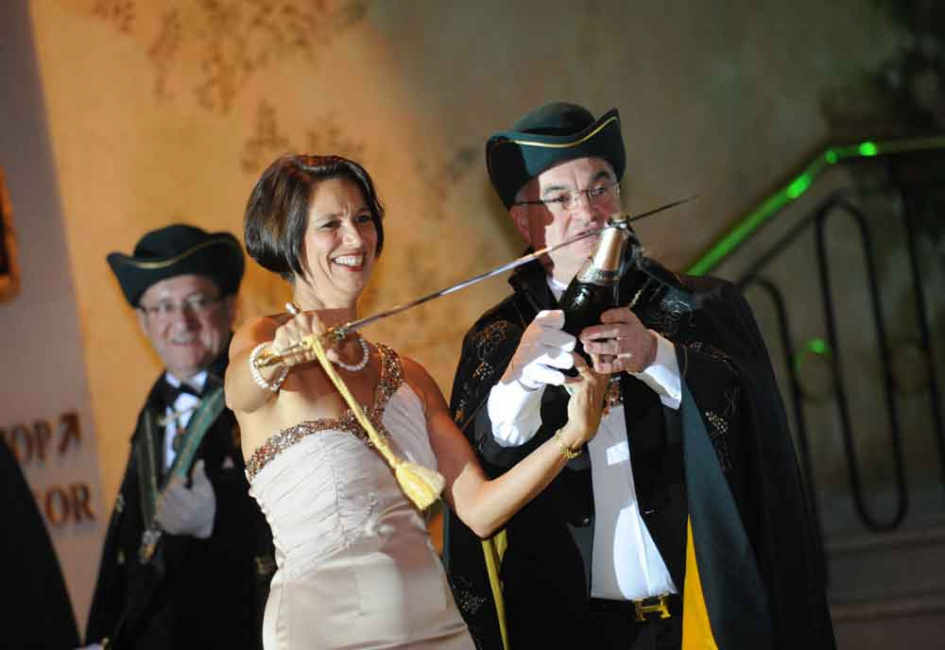 Sabrage involves using a curved sword called a sabre to delicately break the neck of a champagne bottle to release the precious liquid. Sabrage involves using a curved sword called a sabre to delicately break the neck of a champagne bottle to release the precious liquid.